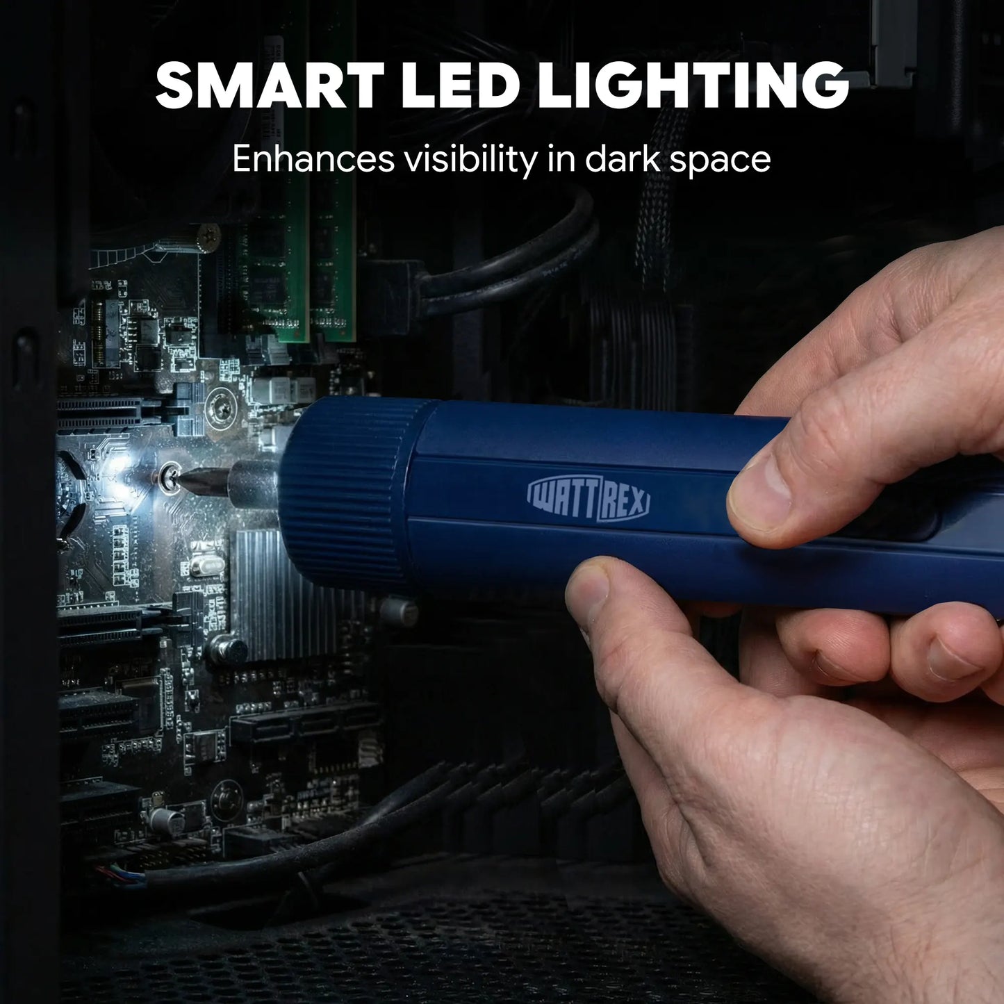 WATTREX 4V Cordless Screwdriver Set 24 S2 Bits 8N·m Torque LED Type-C Navy