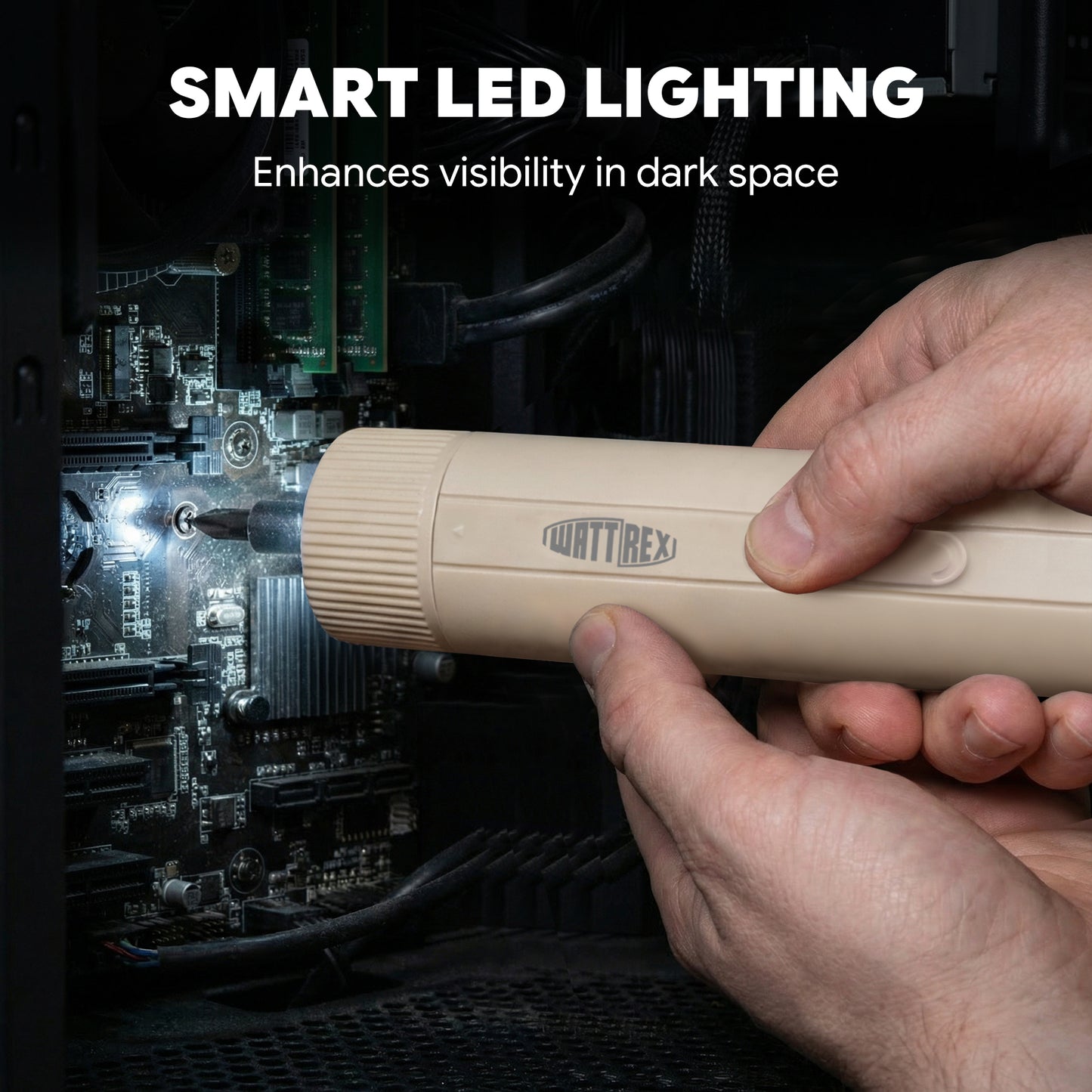 WATTREX Cordless Screwdriver with 25 pcs Screwdriver Bit Set,White