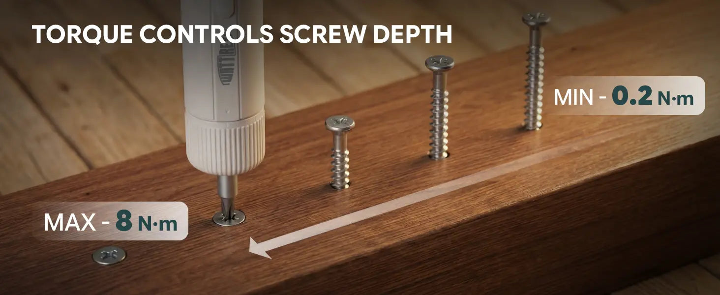 WATTREX Cordless Screwdriver with 25 pcs Screwdriver Bit Set,White